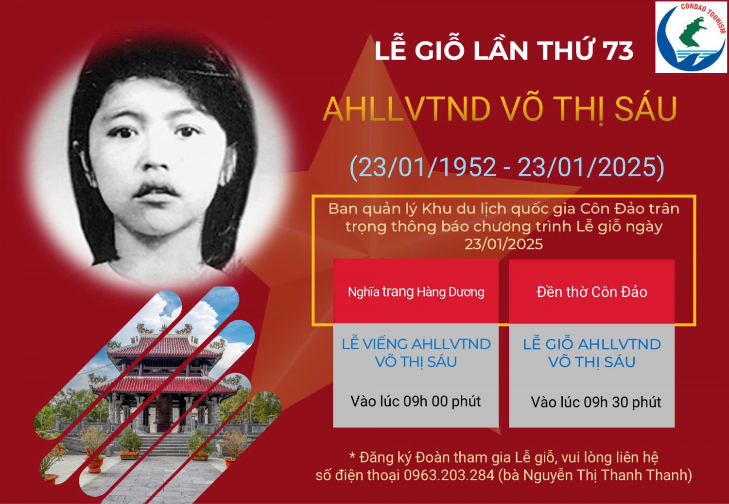 Lễ giỗ Anh hùng Lực lượng Vũ trang Nhân dân Võ Thị Sáu lần thứ 73