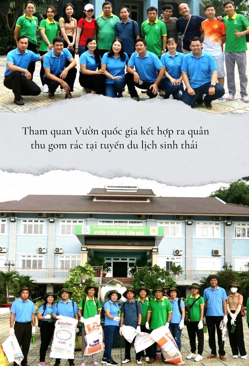 hoạt động thu gom rác trên các tuyến du lịch