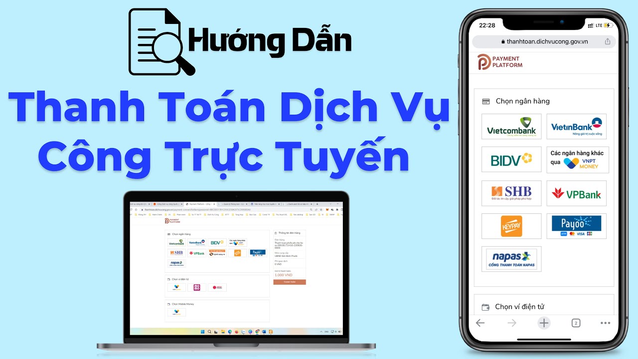 Hướng dẫn thanh toán phí, lệ phí trực tuyến trên Cổng dịch vụ công của tỉnh/Cổng dịch vụ công quốc gia